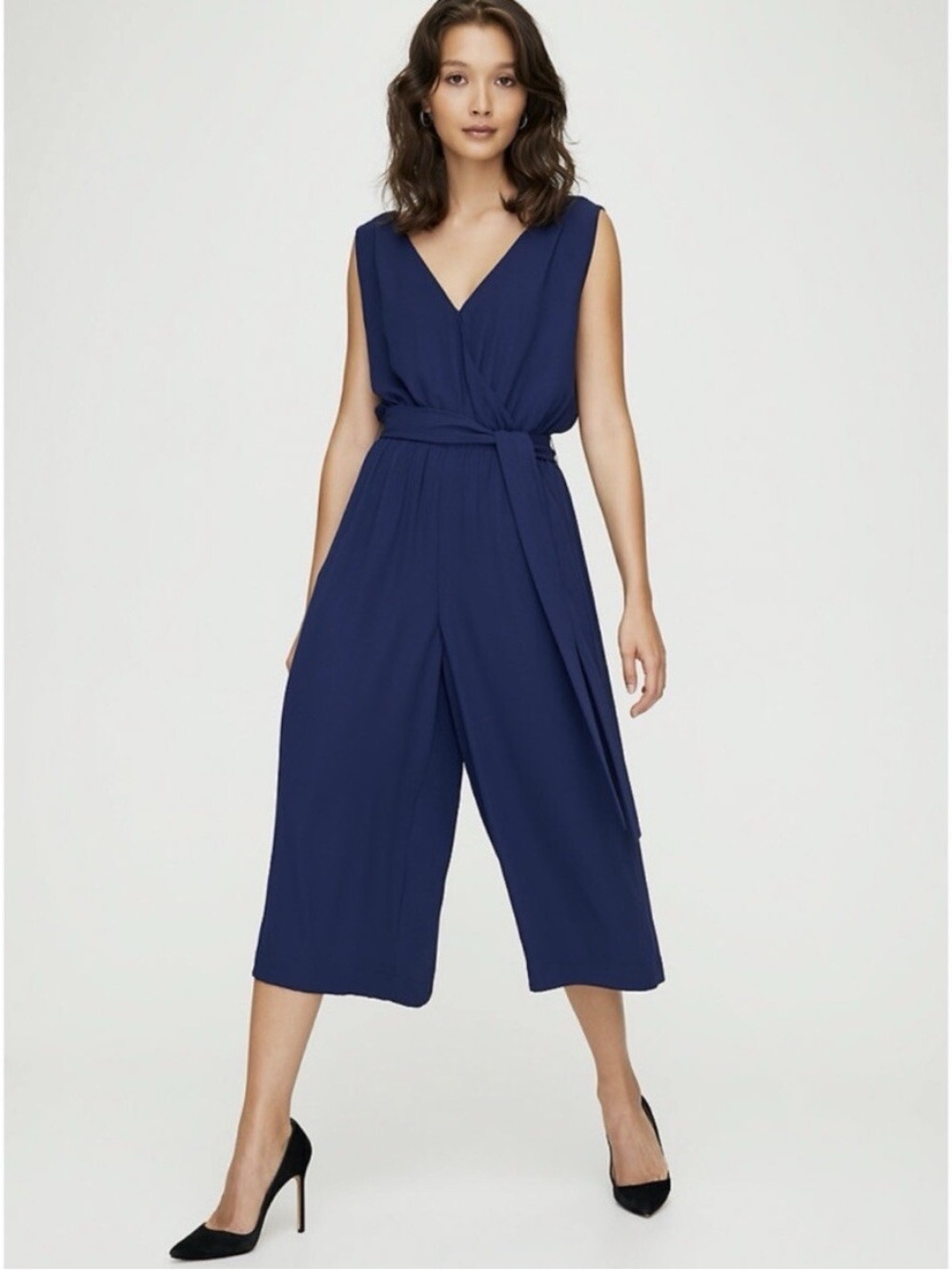 Babaton Navy Maximillian Crisscross Jumpsuit, size XS